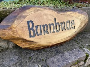 Langloch Farm Woodcraft - Carved House Sign