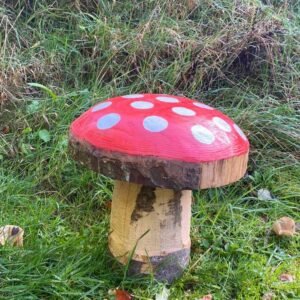 Carved garden toadstool