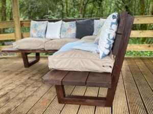 Wooden garden sofa