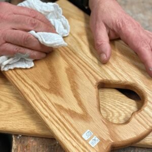 Scottish Hardwood chopping board with heart handle.