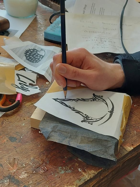 Person doing pyrography