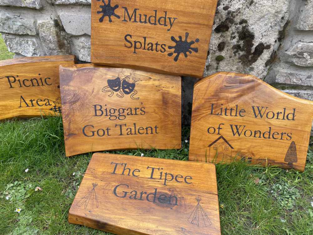 Langloch Farm Woodcraft - Pryo Sign